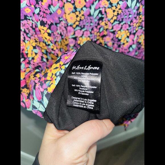 For L0VE and Lemons Women’s Claude Cutouts Printed Cute Mini Dress Size Large - Picture 5 of 5